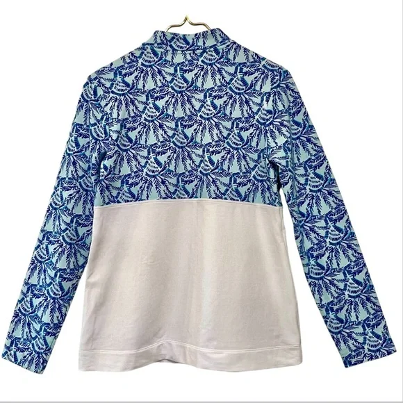 Lilly Pulitzer UPF 50+ Asher Popover Whisper Blue One of a Kind Print Size Small - Picture 5 of 11